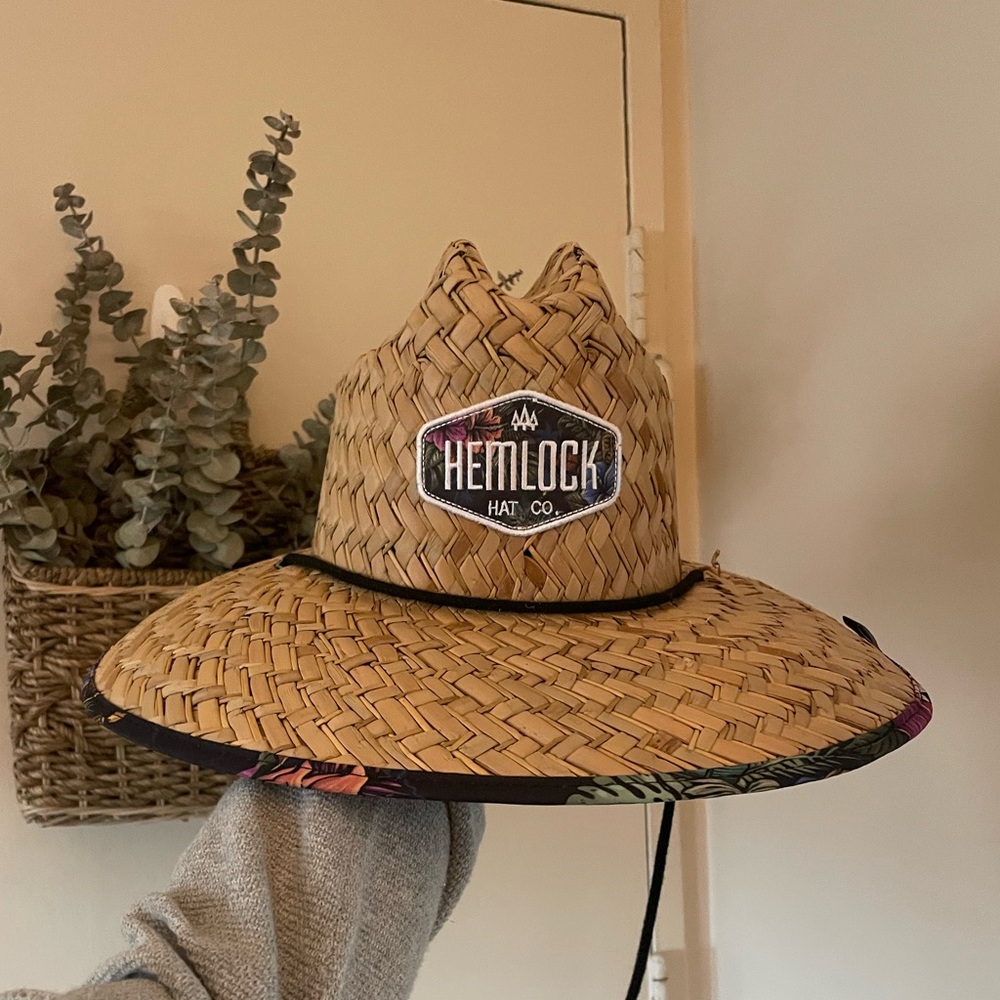 Hemlock Straw Sun Hat with Black Trim